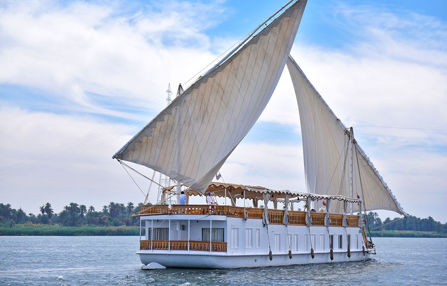 Wind-Powered Nile Dahabiya Boat